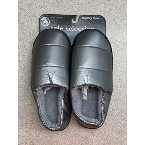 Royal Deluxe Men's Slippers new Size 11 L Memory Foam Charcoal Puffer Style NWT